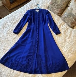 Vintage Royal Blue Long Sleeve Dress